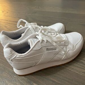 White Reebok lifestyle sneakers, worn once! Brand new condition